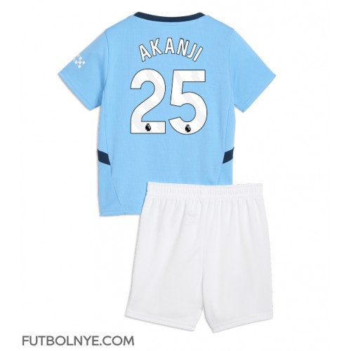 Camiseta Manchester City Manuel Akanji #25 Primera Equipación para niños 2024-25 manga corta (+ pantalones cortos)